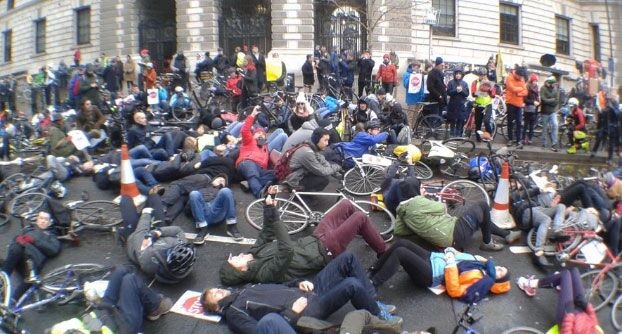 Stop killing cyclists treasury protest
